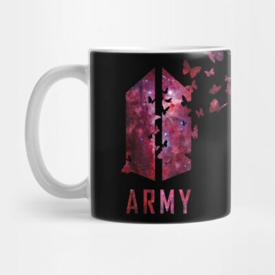 Bts Army Logo With Destructive Butterfly Red Galax Mug Official Army Merch