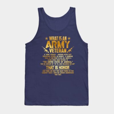 Whats An Army Veteran Gold Foil Effect Tank Top Official Army Merch