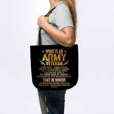 Whats An Army Veteran Gold Foil Effect Tote Official Army Merch