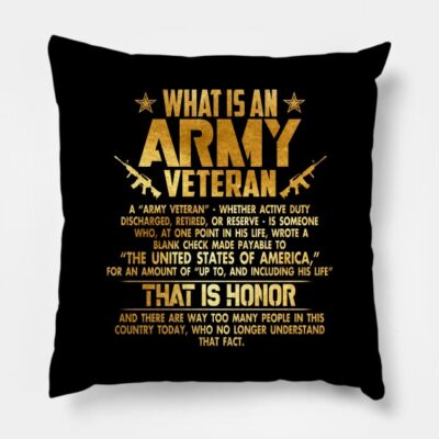 Whats An Army Veteran Gold Foil Effect Throw Pillow Official Army Merch