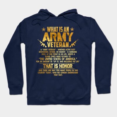 Whats An Army Veteran Gold Foil Effect Hoodie Official Army Merch