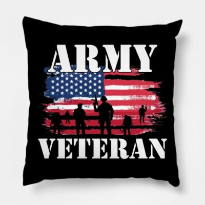 Army Veteran Throw Pillow Official Army Merch