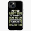 Proud Army Wife Camo Gift Military Wife Protects Me, Love My Soldier Iphone Case Official Army Merch