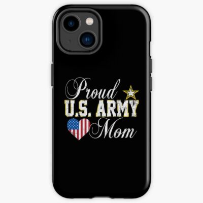 Proud Army Mom Shirt Army Mother American Flag Heart Iphone Case Official Army Merch