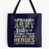 Army  Veteran Proud Us Army Sister Shirt Military Pride Tote Bag Official Army Merch