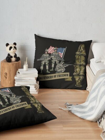 Army: Defenders Of Freedom Throw Pillow Official Army Merch