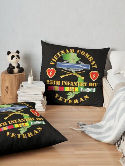 Army - Vietnam Combat Infantry Veteran W 25Th Inf Div Ssi V1 Throw Pillow Official Army Merch