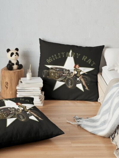 Military Rat Throw Pillow Official Army Merch