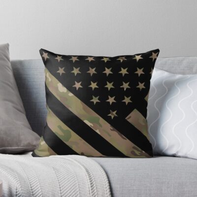 U.S. Flag: Military Camouflage Throw Pillow Official Army Merch