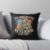 Veterans Day Military My Favorite Veteran Is My Mom Familial Throw Pillow Official Army Merch