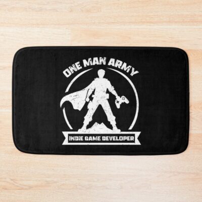 Indie Game Developer One Man Army (Dark) Bath Mat Official Army Merch