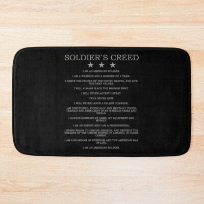 Us Soldier´S Creed Soldier´S Ethos Soldier´S Rules #2875 Bath Mat Official Army Merch