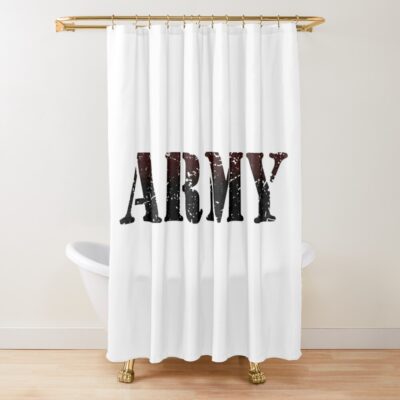 Army Usa Army Retro Shower Curtain Official Army Merch