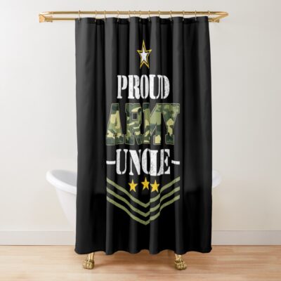 Proud Army Uncle Tshirt Military Gift Shower Curtain Official Army Merch