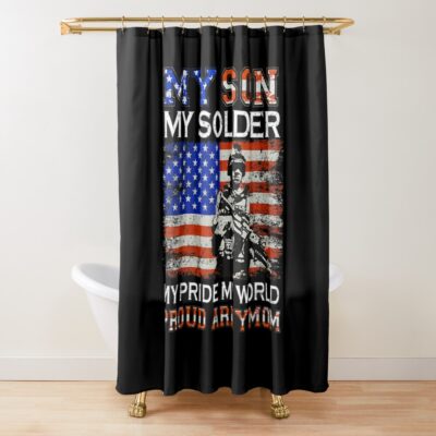 My Son My Soldier Hero Proud Army Mom Mother'S Day Shower Curtain Official Army Merch