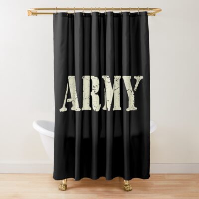 Army Usa Army Retro Shower Curtain Official Army Merch