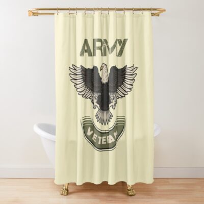 Us Army ,Proud Army Veteran ,United States Army Shower Curtain Official Army Merch