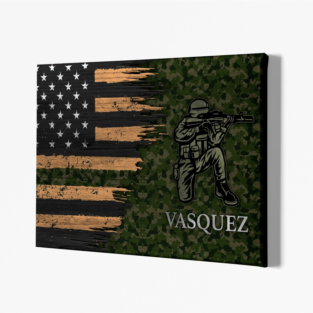 Personalized Army Canvas Wall Art