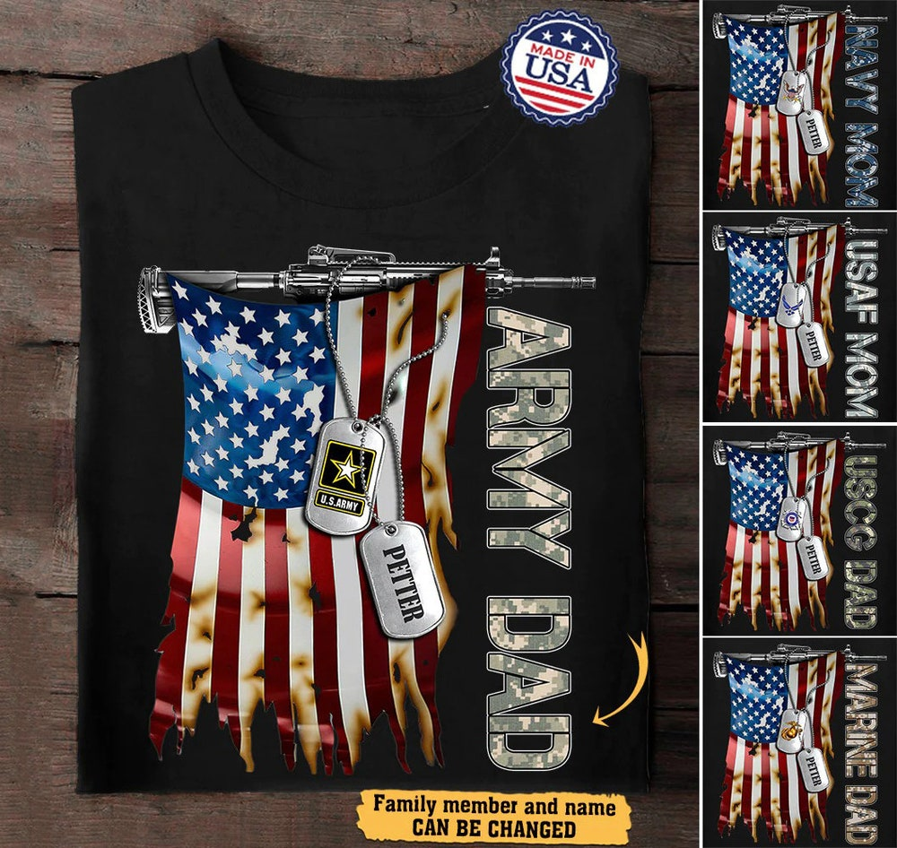 Personalized Army US Flag T-Shirt