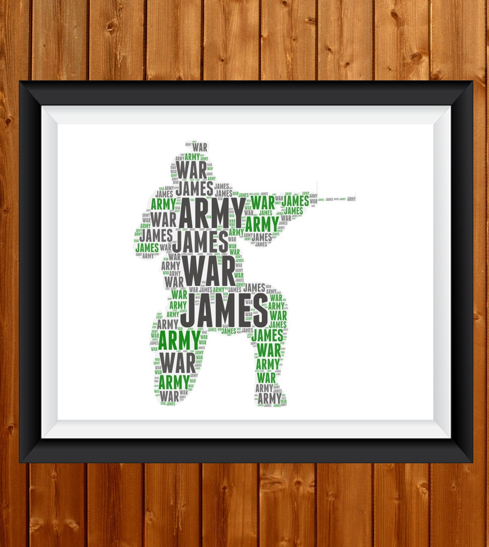 Personalised Soldier Armed Forces Marines Wall Art